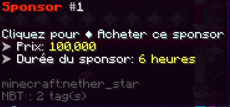 Sponsor — 100 000$ pour 6 heures